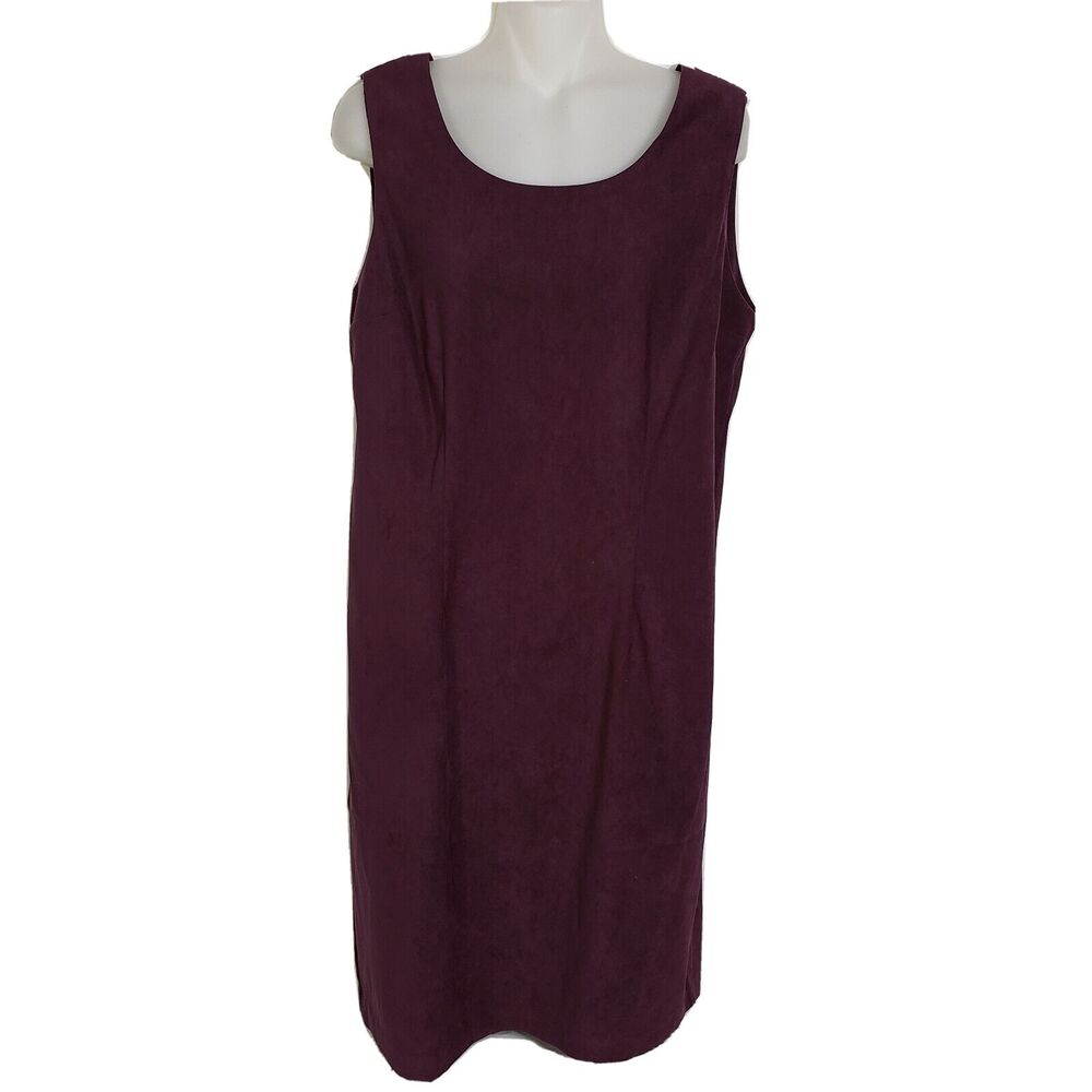 R&K Originals Womens Size 12 Dress Maroon Velvet Sleeveless Sheath Knee Length